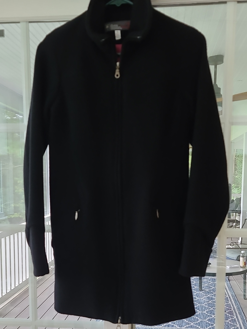 Ibex Black Wool Double Zip Coat XS